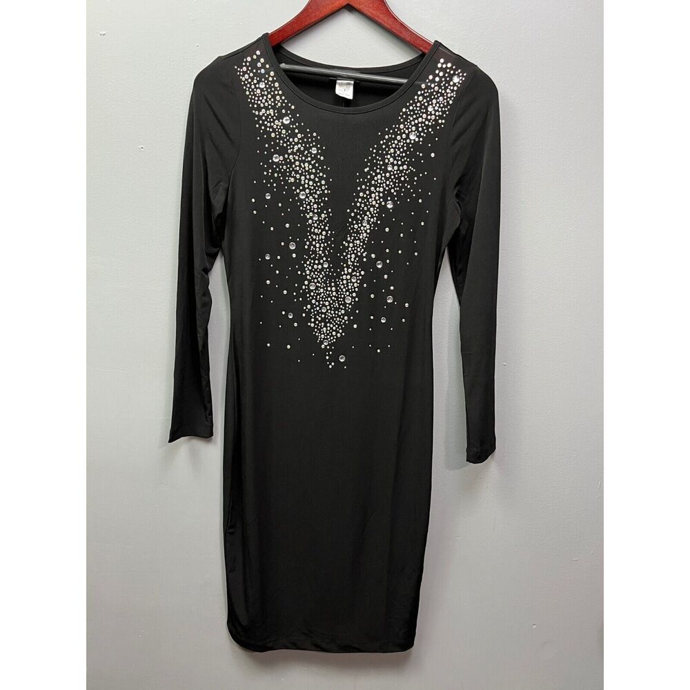 VENUS Dress Womens size small black embellished sheath‎ Sexy GNO